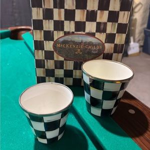 MacKenzie-Childs Black and White Courtly Herb Pots-set of 2